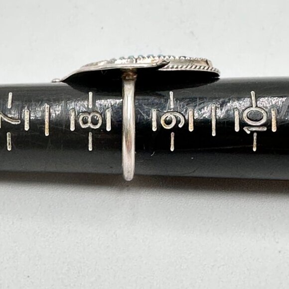 Native American Zuni Tracy Bowekaty Turquoise Corn Maize Sterling Ring size 9 - Picture 4 of 6